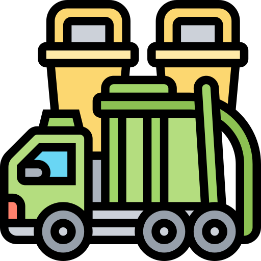 Icon of a green truck with two yellow tanks on a white background